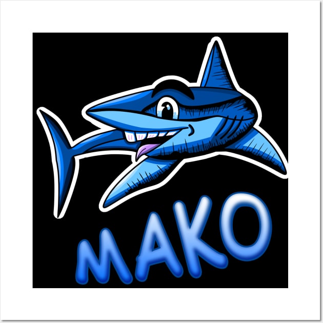 Mako Shark with Words Wall Art by ggheat6